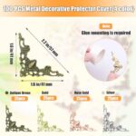 Olldag 100PCS Metal Book Corner Protectors, Vintage Iron Guard Edge Cover, Antique Book Scrapbooking Corner Protector, Menus Album Decorative for Desk Jewelry Case Box Gift (4 Colors)