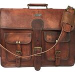 Cuero DHK 18 Inch Vintage Handmade Leather Travel Messenger Office Crossbody Bag Laptop Briefcase Computer College Satchel Bag For Men And Women (assorted colors)