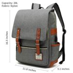 Mancio Slim Vintage Laptop Backpack For women,Men For Travel, College, Dayparks, Fits up to 15.6Inch Notebook in Grey