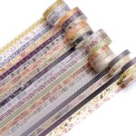 Songdao 20 Rolls Skinny Vintage Washi Tape Set Retro Arts Adhesive Tapes Basic Patterns Decorative Masking Tape Sets for Craft, Kids, Scrapbook, DIY, Gift Wrapping (Remaining Joy)