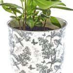 CHIVE ‘Liberte’ Ceramic Succulent Pots — 4.25” Cute Vintage Farmhouse Style Planters for Indoor Plants — Beautiful Home & Kitchen Decor — Grey Forest