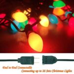 C7 LED Christmas Lights Multicolor 25Ft Vintage Christmas String Lights 27 Ceramic LED Bulbs(2 Spare), Connectable Outdoor Hanging Roofline Lights for Xmas Tree Wedding Party Christmas Decoration