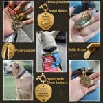 Vintage Pure Copper Pet ID Tags,Personalized Dog Tags,Three-Dimensional Relief Pet Pattern,Lettering on The Front and Back,Custom Pet Tags (A08-Golden Retriever)