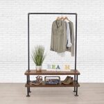 Industrial Pipe Clothing Rack with Cedar Wood Shelves by William Robert’s Vintage