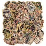 Vintage Stickers for Junk Journal 100pcs Sailor Sticker Pack,Vinyl Waterproof Decals for Water Bottles, Scrapbooking, Skateboards, Laptops, Guitar Decorations