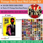 72Pcs Vintage Rock Band Posters Wall Collage Kit – Old Retro Music Concert Album Cover Aesthetic Pictures for Home Theater Room Man Cave Bedroom Art Decor – Postcard Size Photo 4″ x 6″