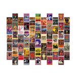 WOONKIT 60 PC Vintage Rock Band Posters, 70s 80s 90s Retro Concert Prints, Bedroom Wall Art, Album Cover Collage, 4×6 Inch (Set of 60)