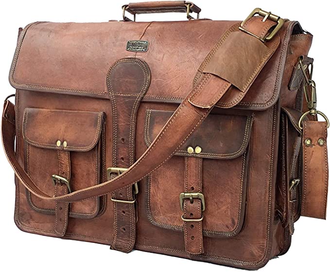 Vintage Handmade Leather Messenger Bag